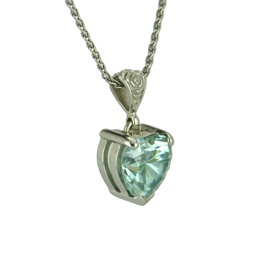 Blue Moissanite Pendant