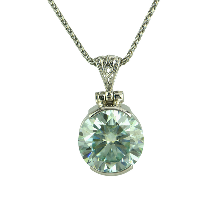 Blue Moissanite Pendant