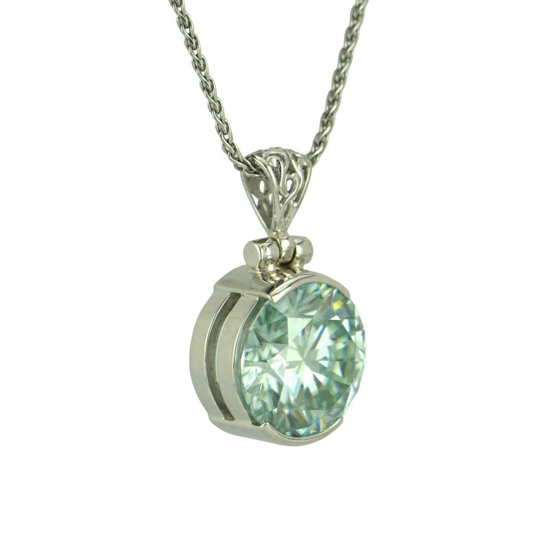 Blue Moissanite Pendant