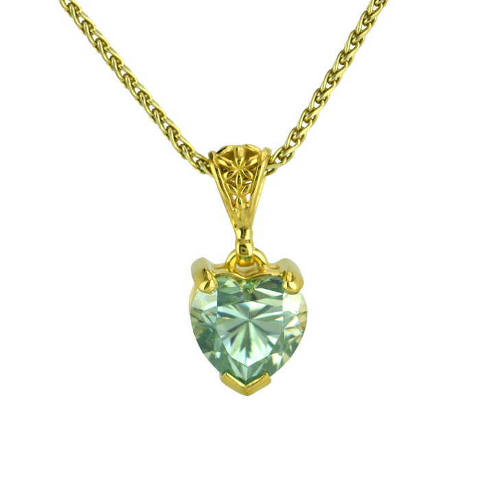 Blue Moissanite Pendant