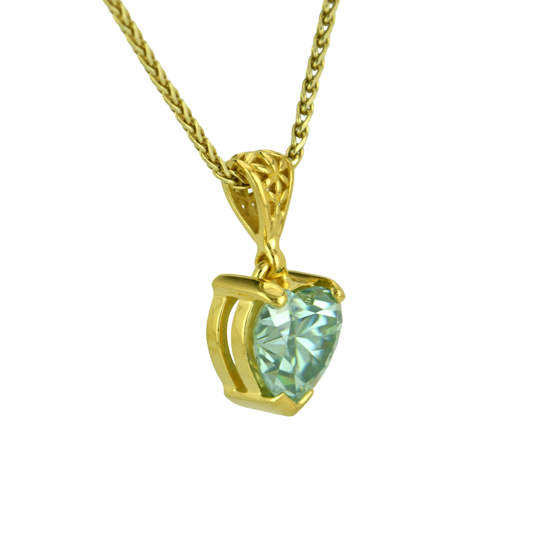 Blue Moissanite Pendant
