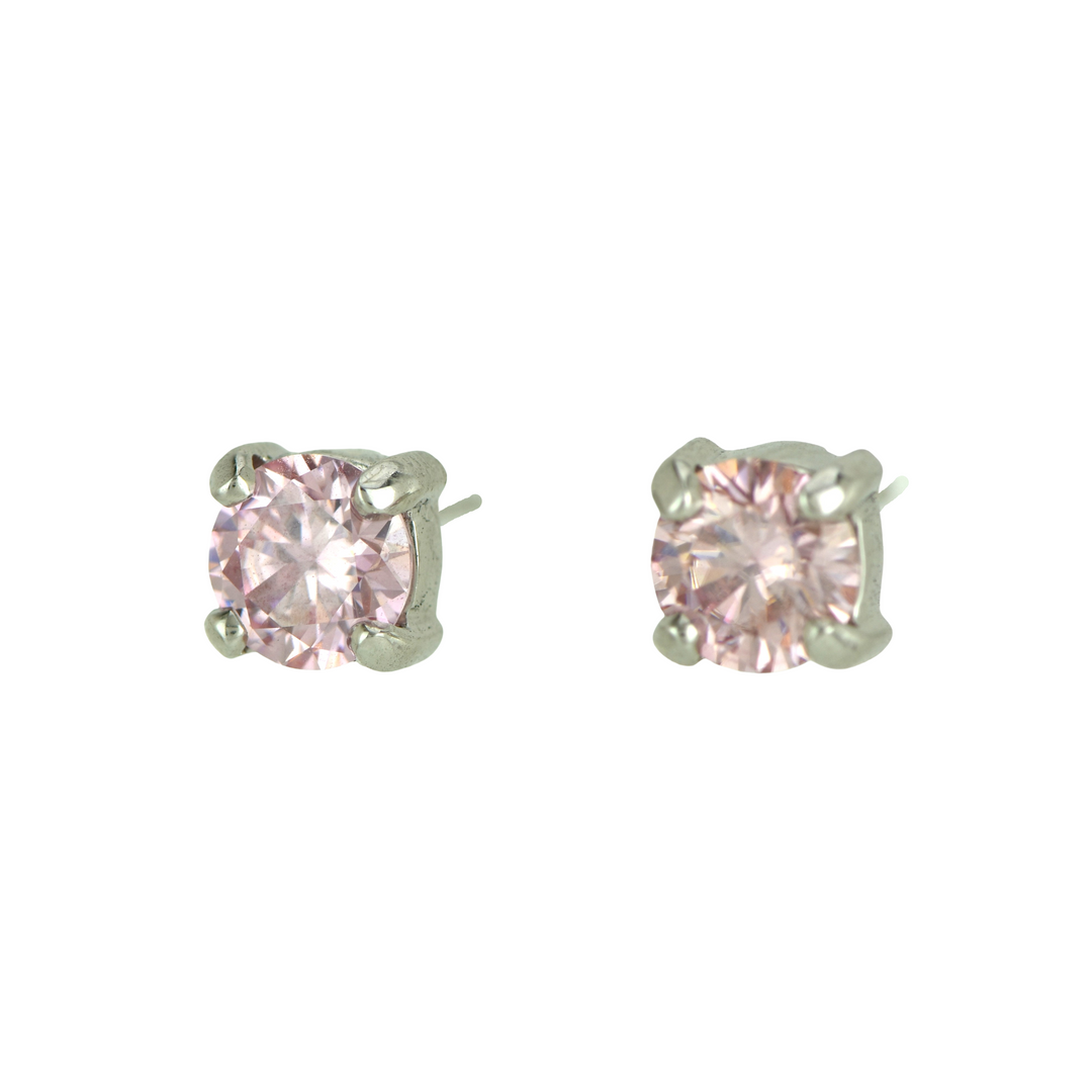 Pink Moissanite Earrings