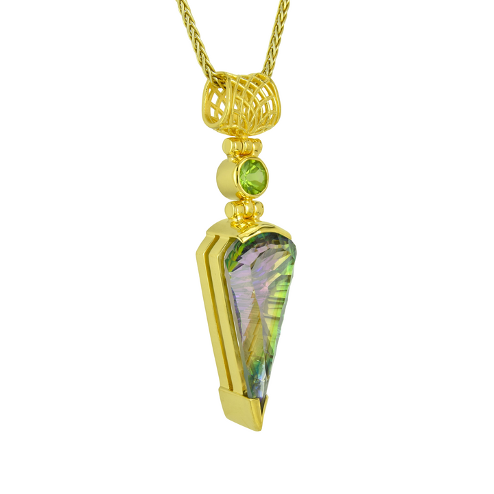 Luminous Heart Mystic Quartz Pendant