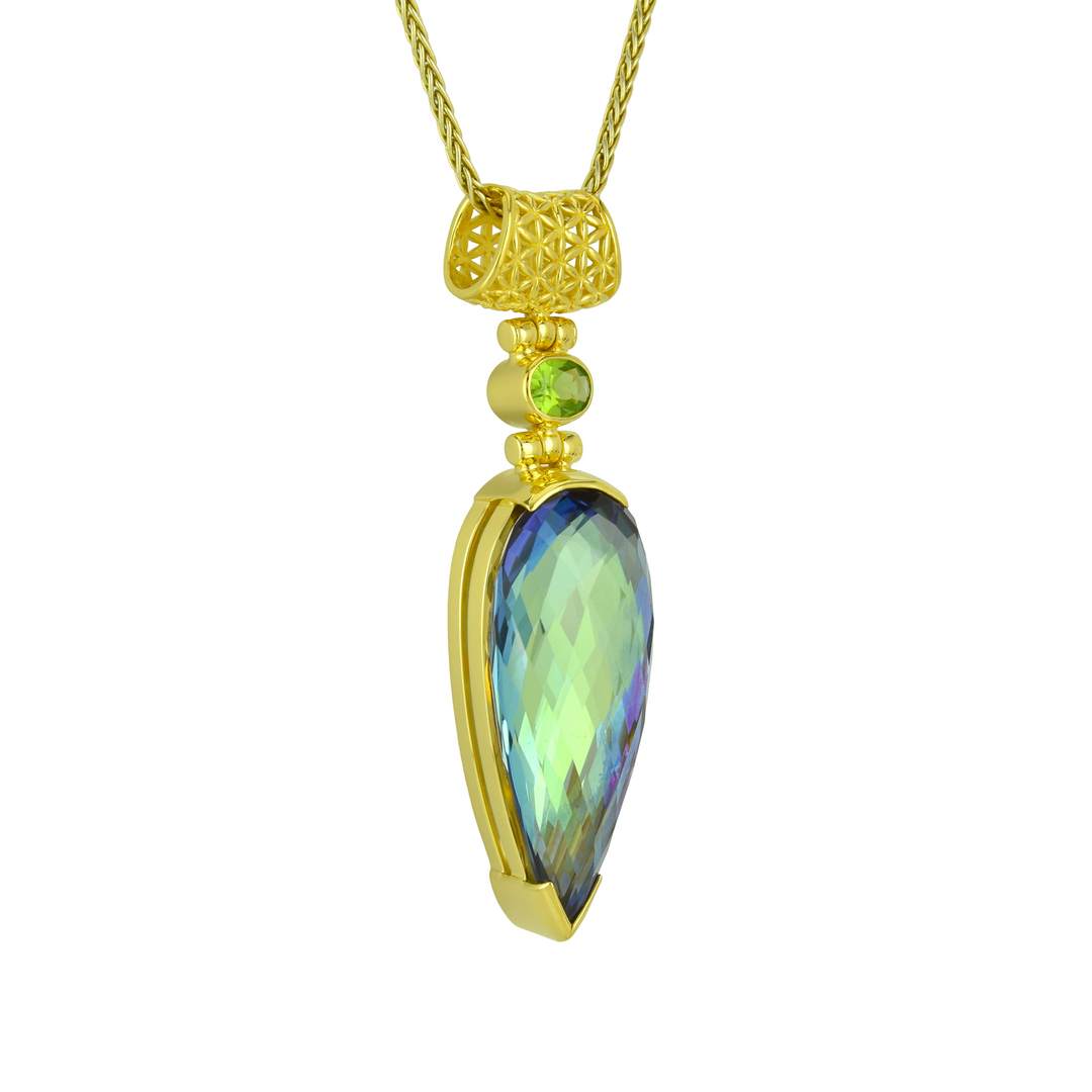 Luminous Heart Mystic Quartz Pendant