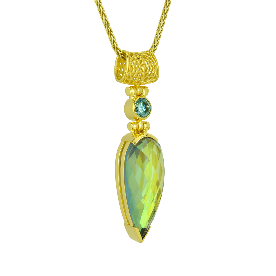 Luminous Heart Mystic Quartz Pendant