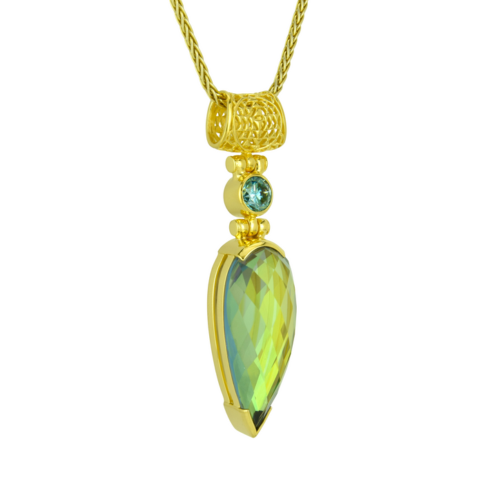 Luminous Heart Mystic Quartz Pendant