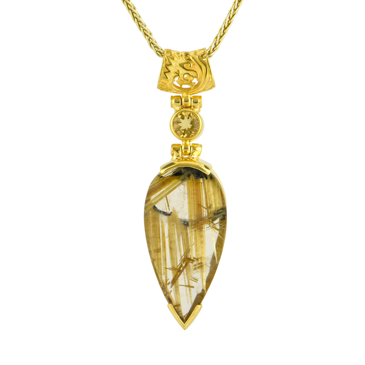 Golden Rutilated Quartz Pendant