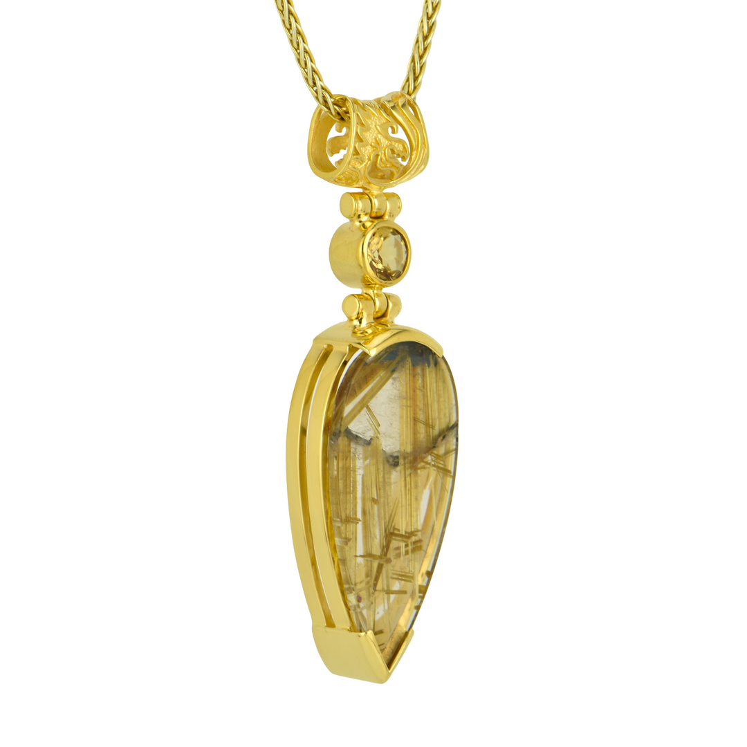 Golden Rutilated Quartz Pendant