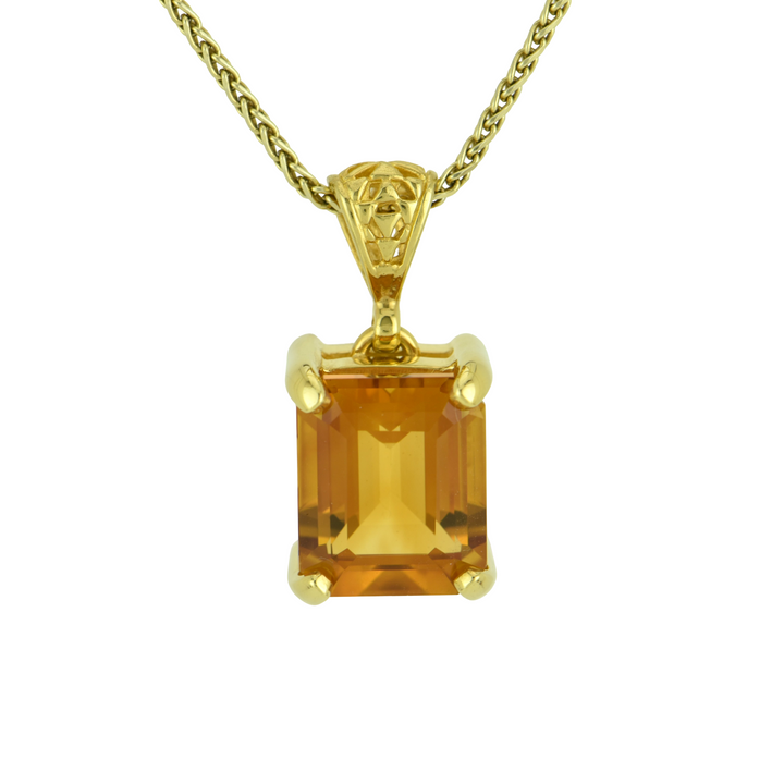 Emerald Cut PCitHiRec12x11SGD 1224, set in Sterling Silver plated in Yellow Gold