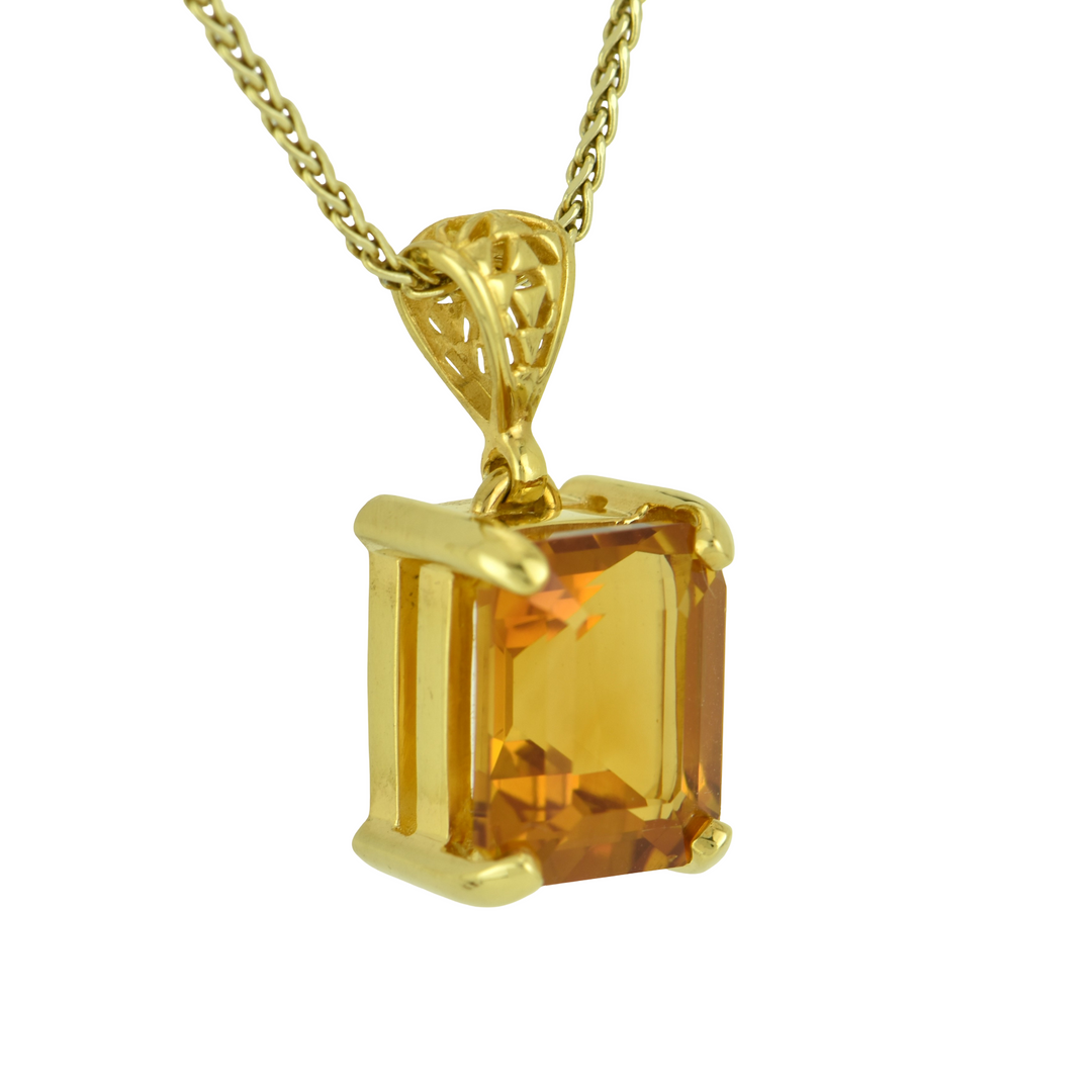 Emerald Cut PCitHiRec12x11SGD 1224, set in Sterling Silver plated in Yellow Gold