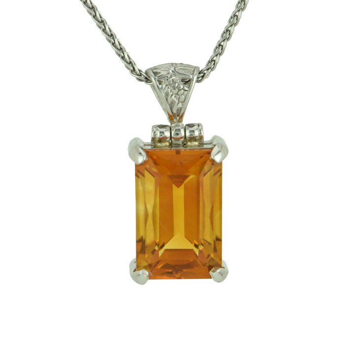 Emerald Cut PCitRec16x10W 1224, set in Sterling Silver plated in White Rhodium