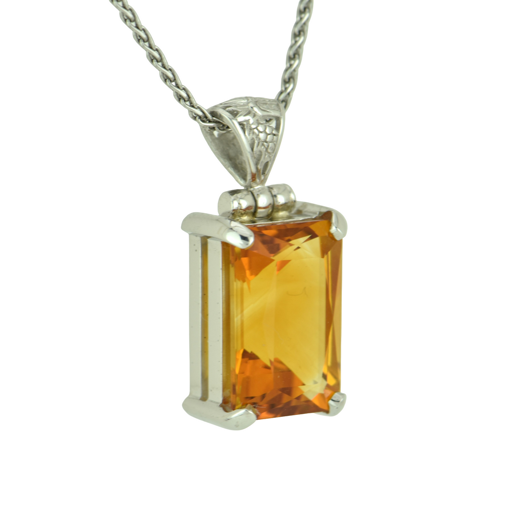 Emerald Cut PCitRec16x10W 1224, set in Sterling Silver plated in White Rhodium