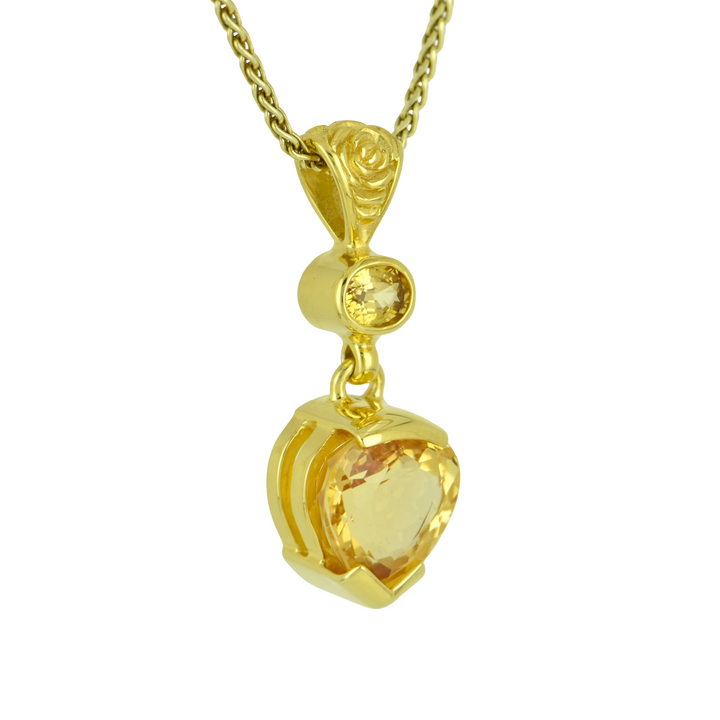 Pear Cut Imperial Topaz Pendant, set in Sterling Silver plated in Yellow Gold