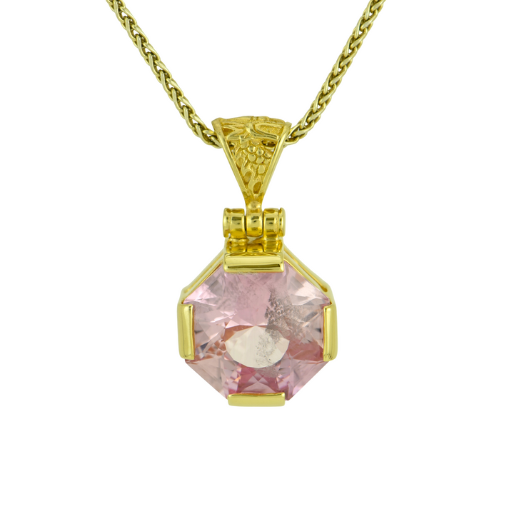 Imperial Pink Sapphire Pendant, set in Sterling Silver plated in Yellow Gold