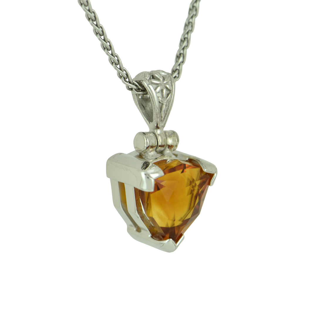 Trillion Citrine Pendant