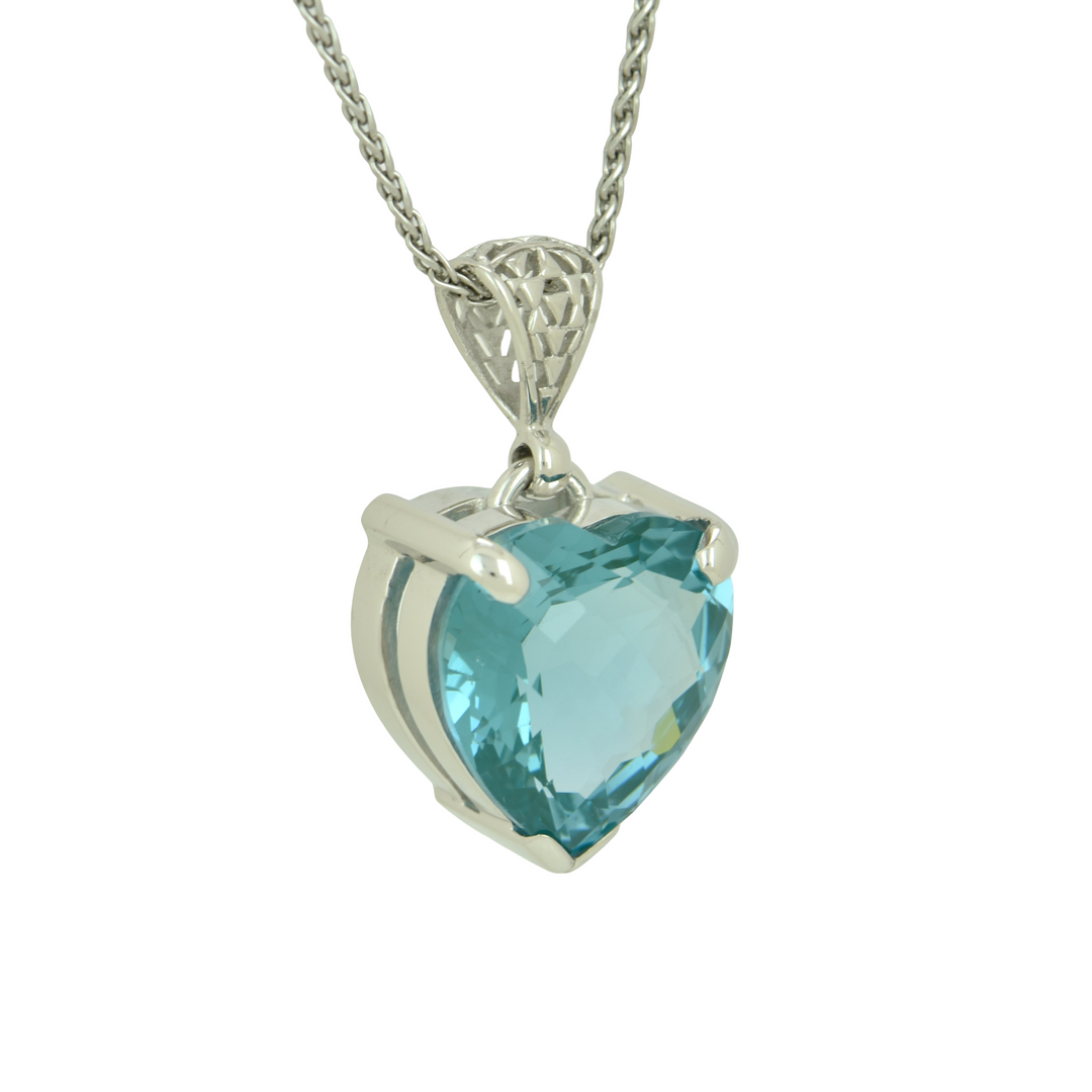 Paraiba Effect Spinel Pendant, set in Sterling Silver plated in White Rhodium