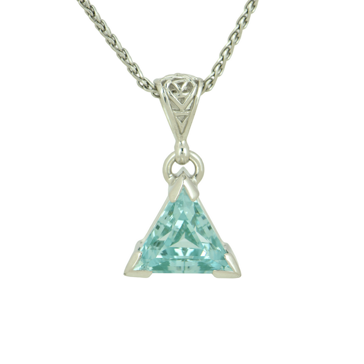 Paraiba Effect Spinel Pendant, set in Sterling Silver plated in White Rhodium