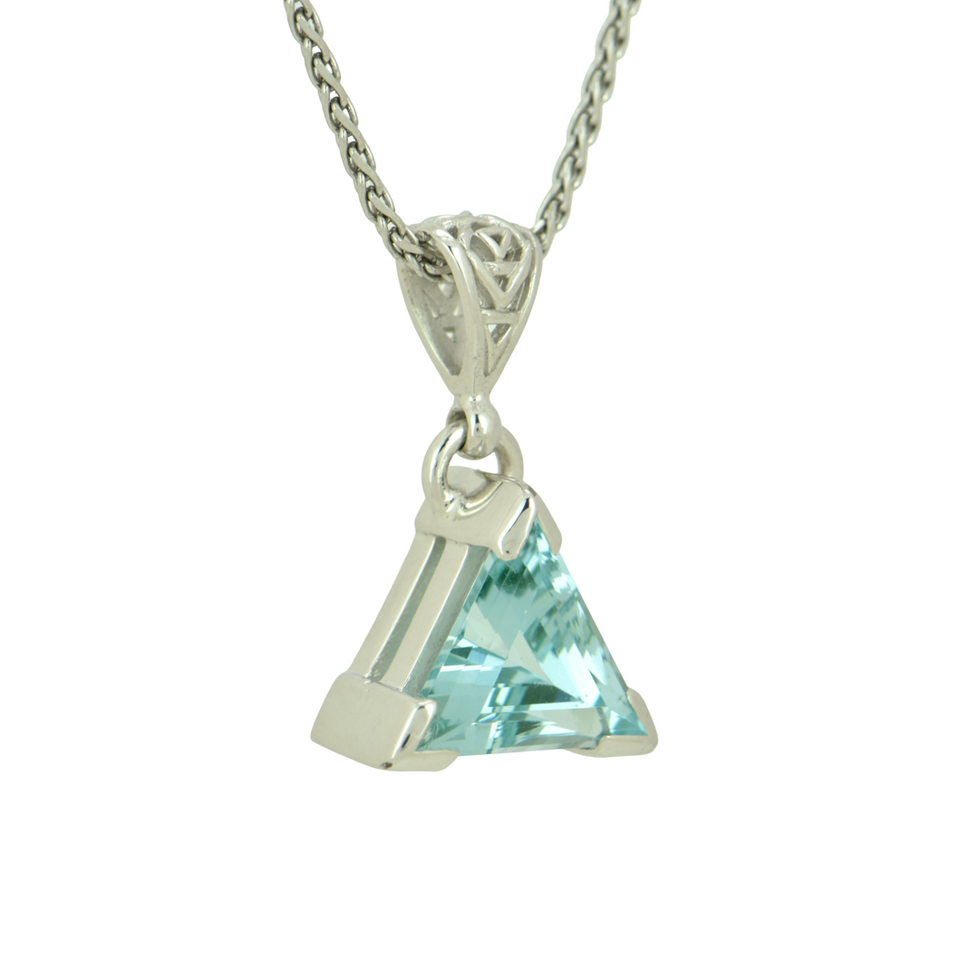 Paraiba Effect Spinel Pendant, set in Sterling Silver plated in White Rhodium