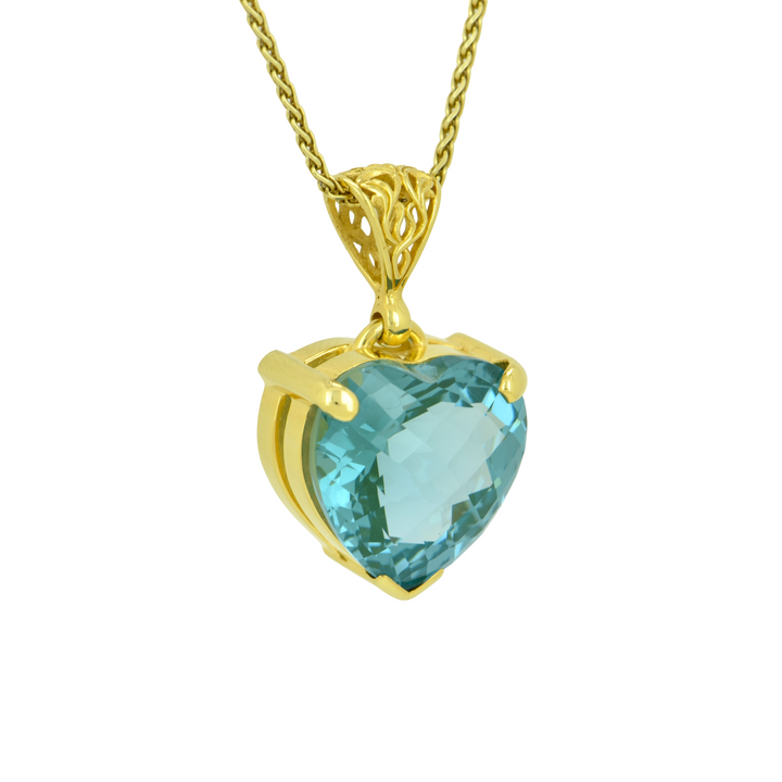 Paraiba Effect Spinel Pendant, set in Sterling Silver plated in Yellow Gold