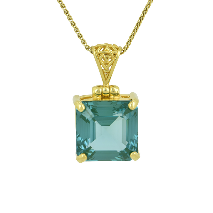 Paraiba Effect Spinel Pendant, set in Sterling Silver plated in Yellow Gold
