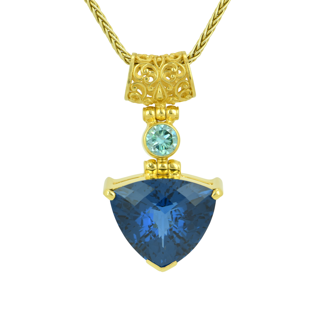 Blue Green Spinel Pendant