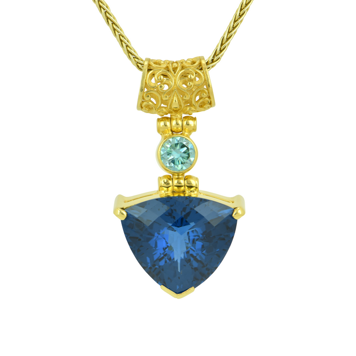 Blue Green Spinel Pendant