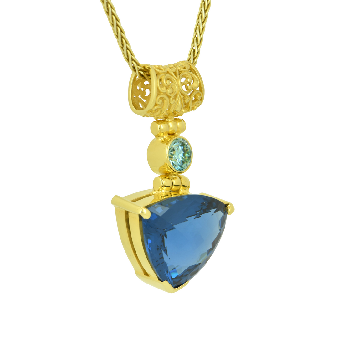 Blue Green Spinel Pendant