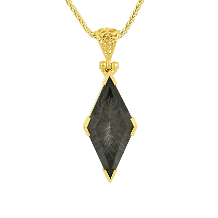 Midnight Mystic Quartz Pendant, set in Sterling Silver plated in Yellow Gold