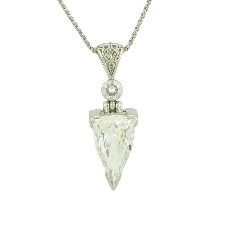 Trillion White Sapphire Pendant