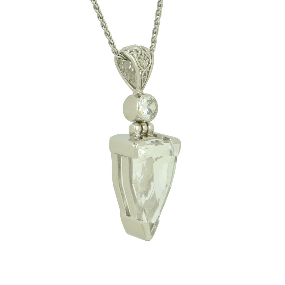 Trillion White Sapphire Pendant