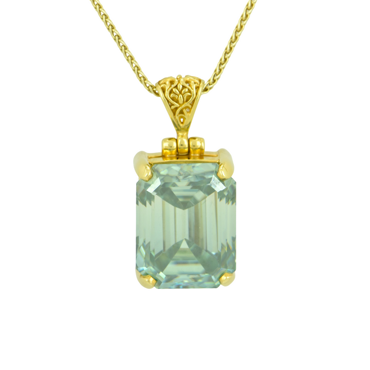 Light Blue Moissanite Pendant
