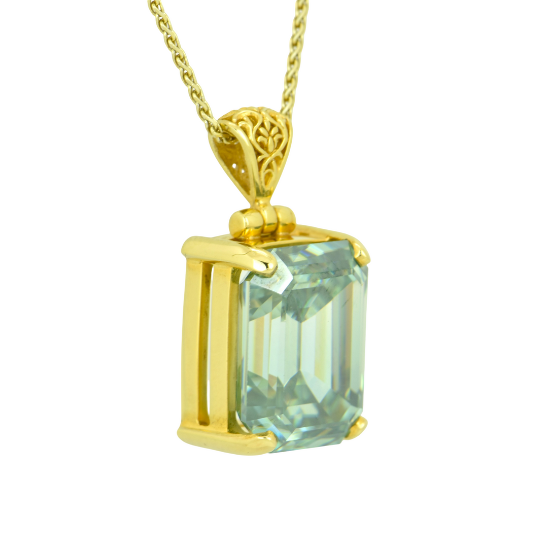 Light Blue Moissanite Pendant