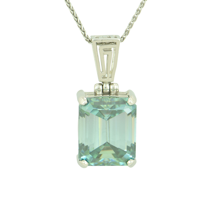 Light Blue Moissanite Pendant