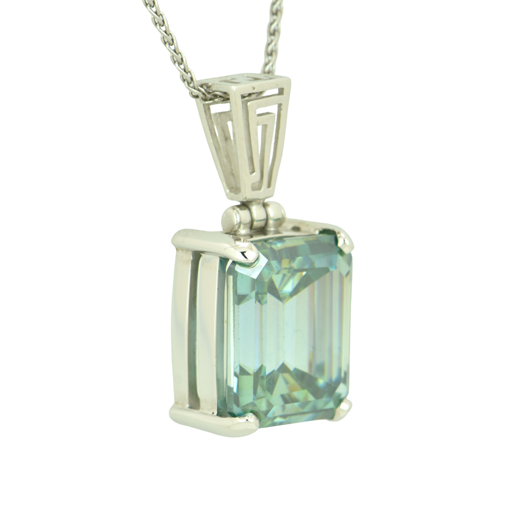 Light Blue Moissanite Pendant