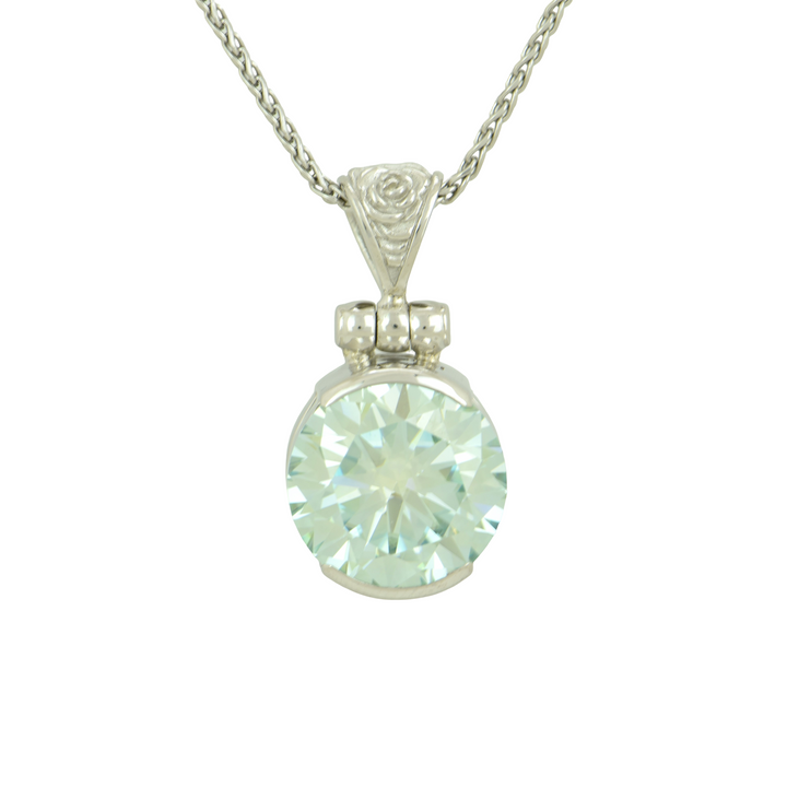 Light Blue Moissanite Pendant