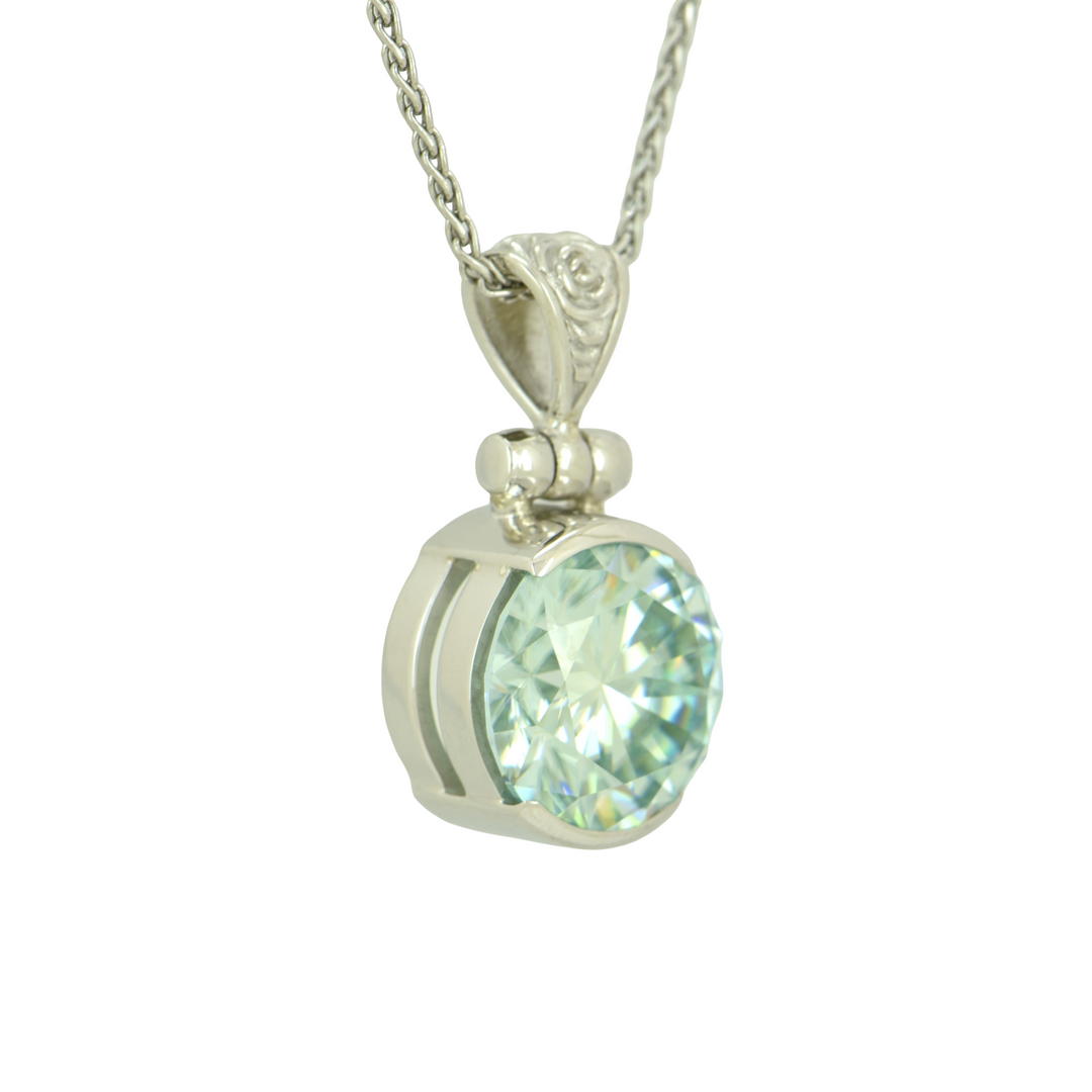 Light Blue Moissanite Pendant