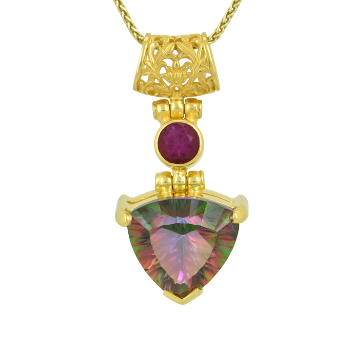 Peacock Mystic Quartz Pendant