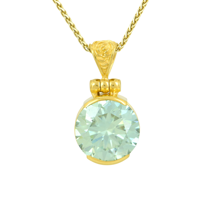 Light Blue Moissanite Pendant
