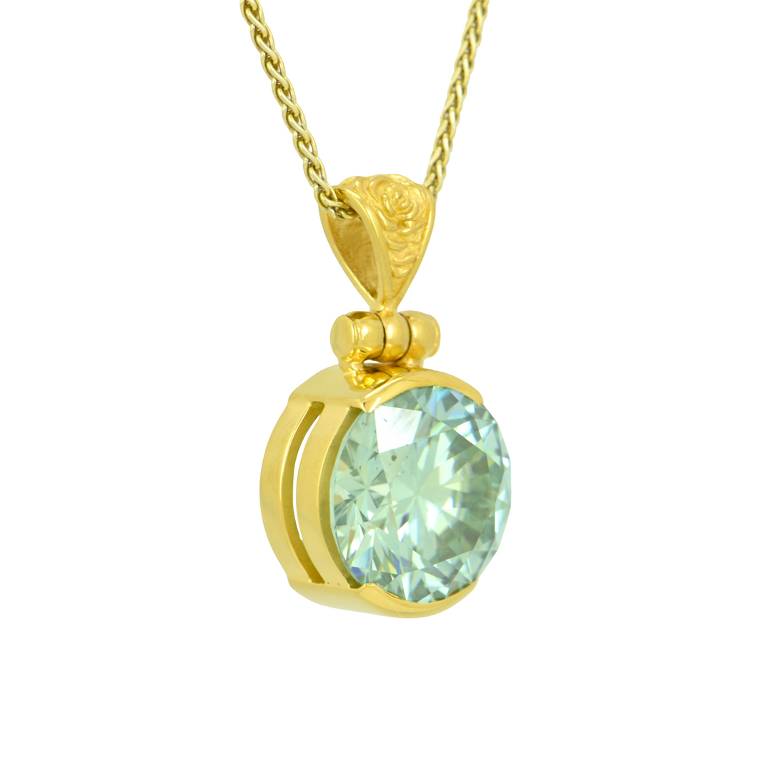 Light Blue Moissanite Pendant