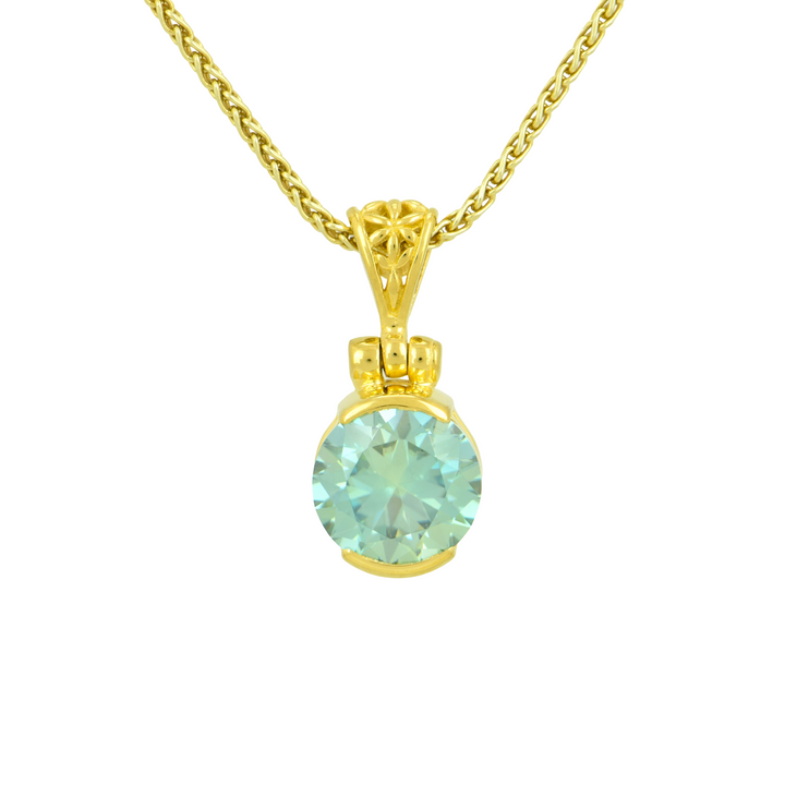 Light Blue Moissanite Pendant