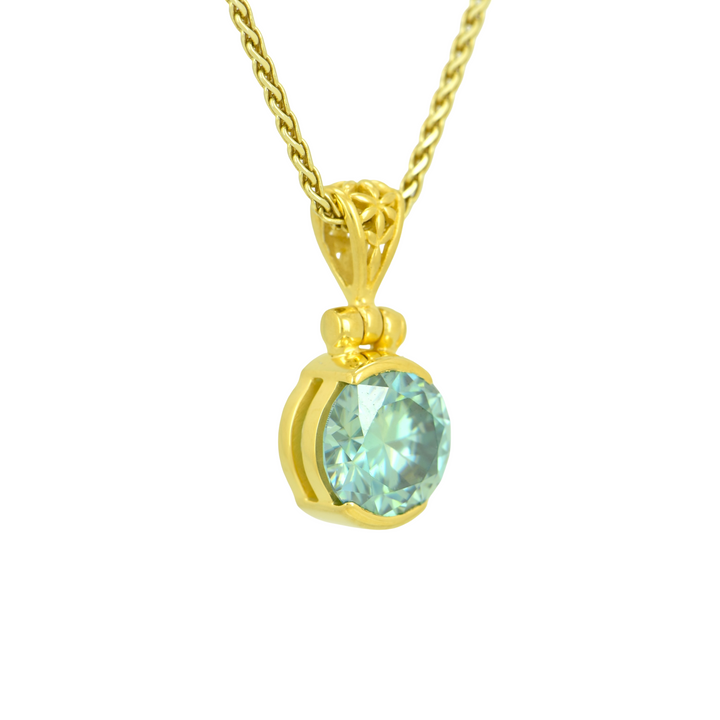 Light Blue Moissanite Pendant