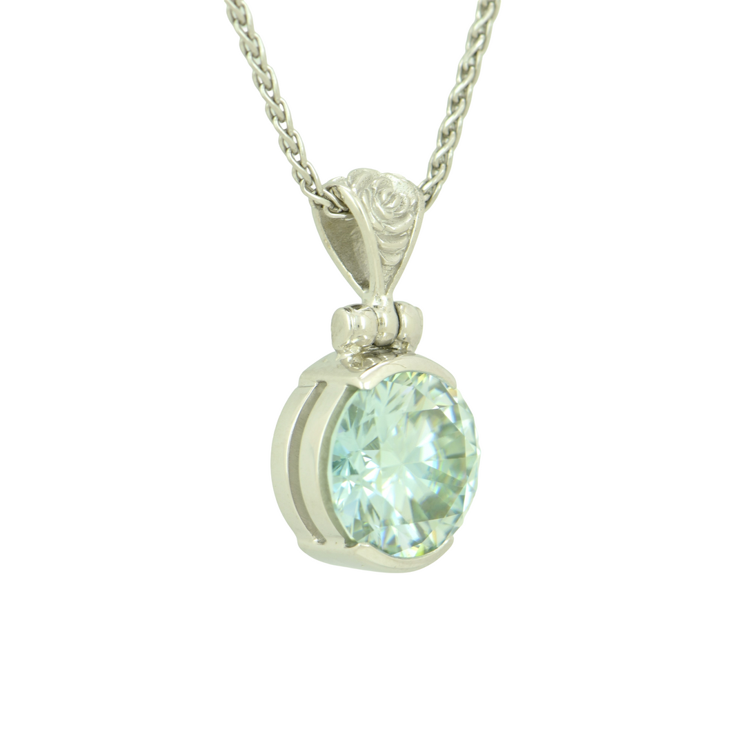 Light Blue Moissanite Pendant