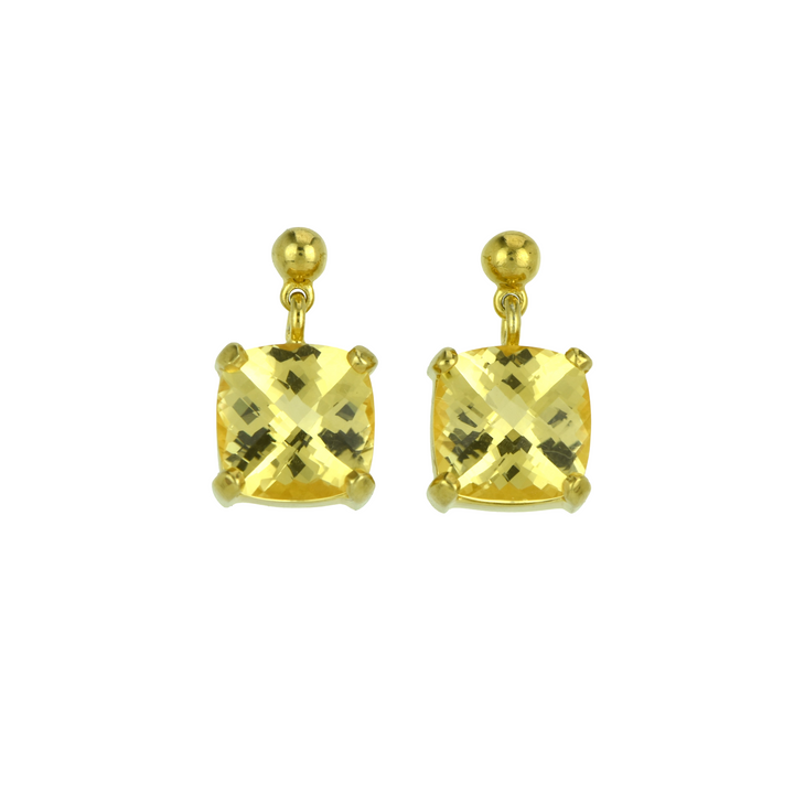 Golden Hydro Quartz Earrings