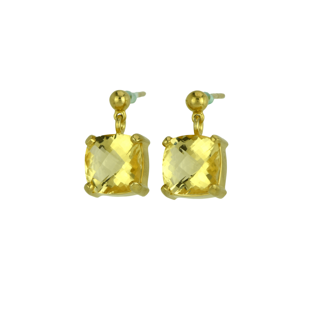 Golden Hydro Quartz Earrings