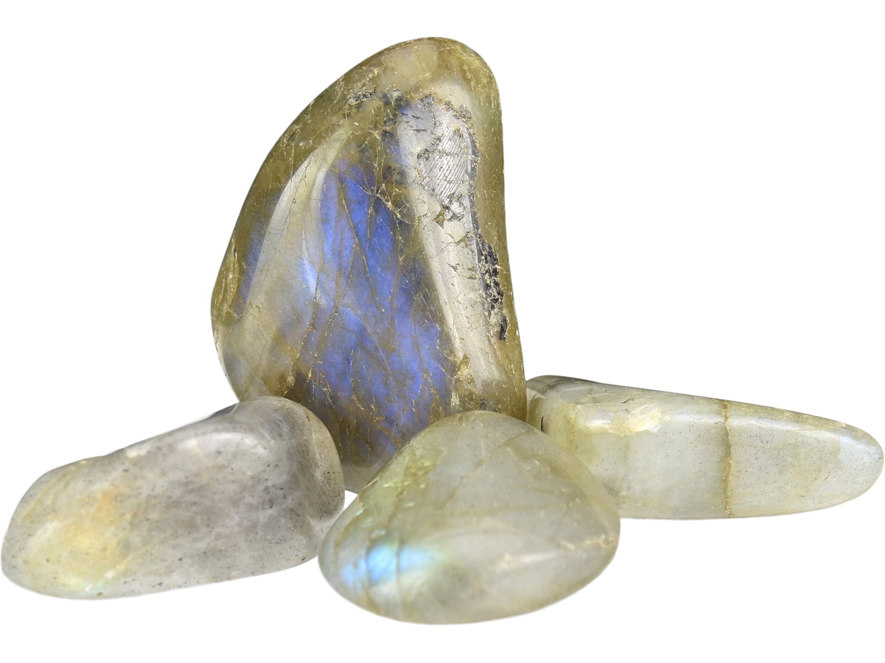 Polished labradorite crystal supporting solar plexus chakra with radiant energy and inner strength