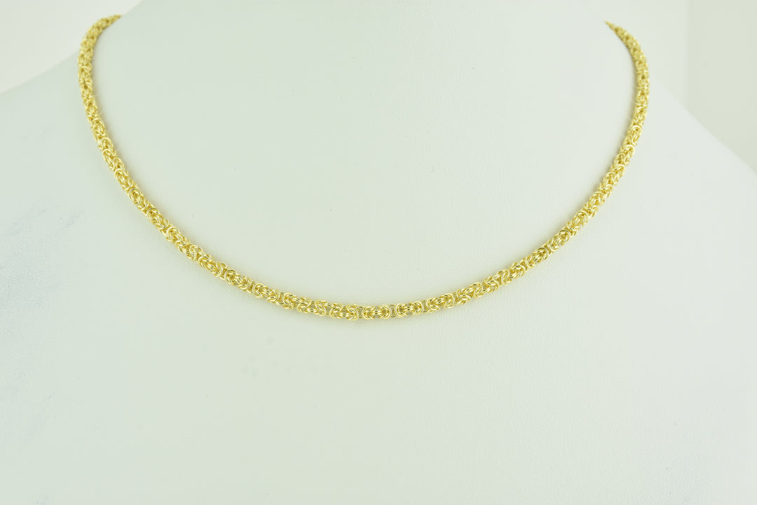 Byzantine Sterling Silver Chain with Yellow Gold Plate