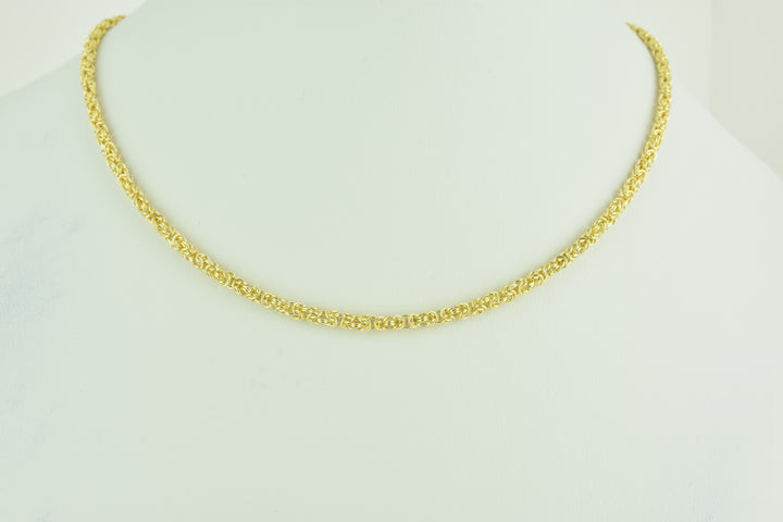 Byzantine Sterling Silver Chain with Yellow Gold Plate