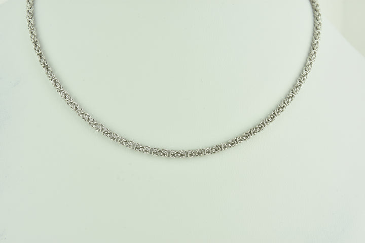 Byzantine Sterling Silver Chain with White Rhodium plate
