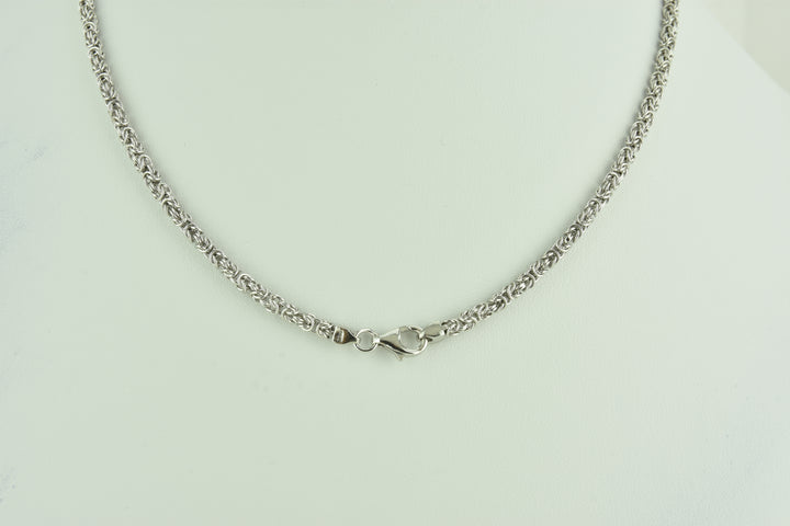 Byzantine Sterling Silver Chain with White Rhodium plate