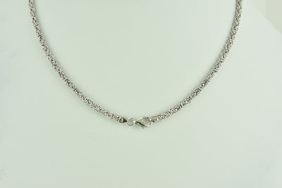 Byzantine Sterling Silver Chain with White Rhodium plate